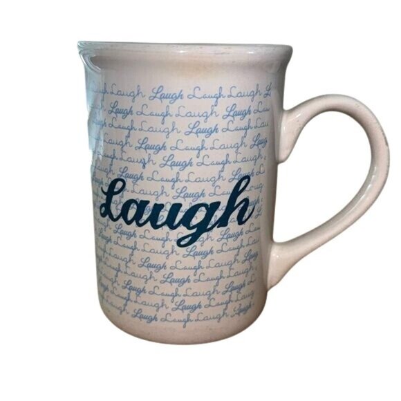 Gibson Home Ceramic Mug "Laugh" Design 16oz Dishwasher & Microwave Safe - Picture 1 of 5